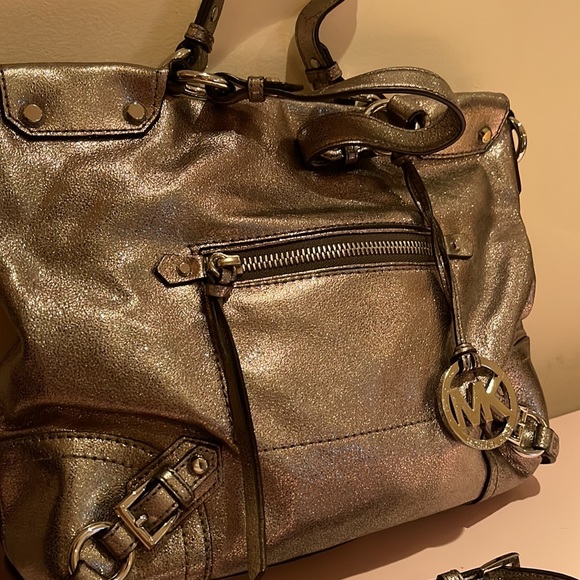 Michael by Michael Kors Silver Soft Leather Satchel - Picture 2 of 10